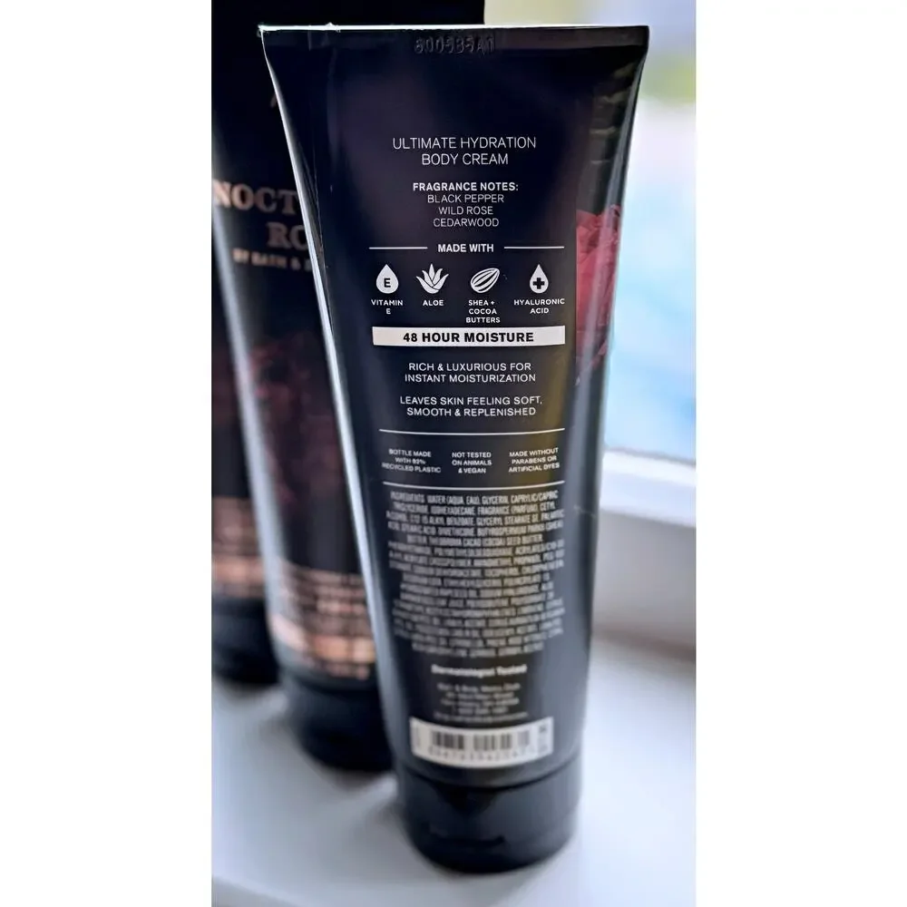 Bath & Body Works Nocturnal Rose Men's Shop Ultimate Hydration Body Cream x3